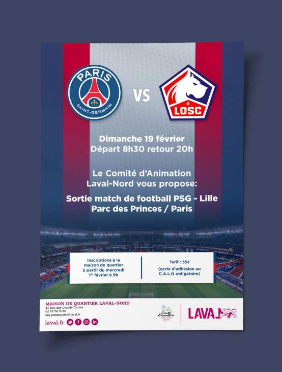 Affiche match PSG et Lille