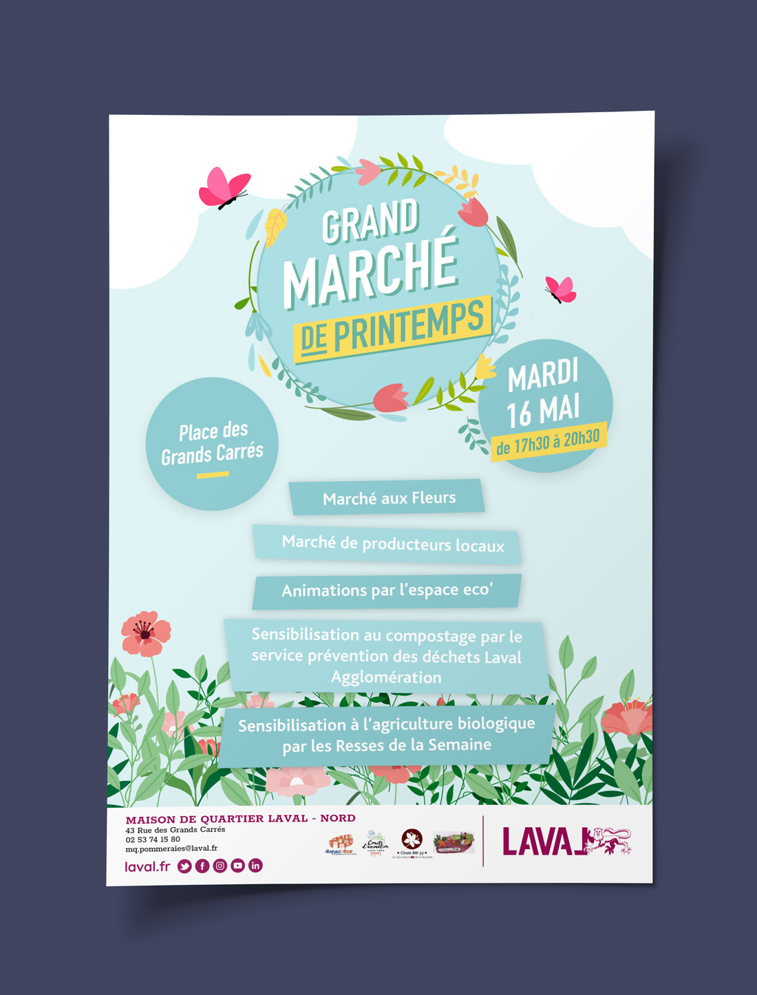 Affiche grand marché printemps