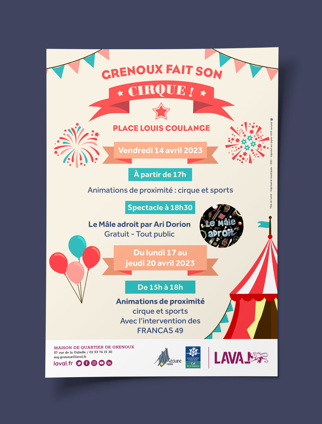 Affiche grenoux fait son cirque