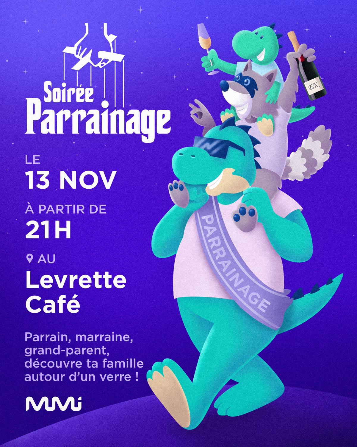 Affiche soirée parrain marraine